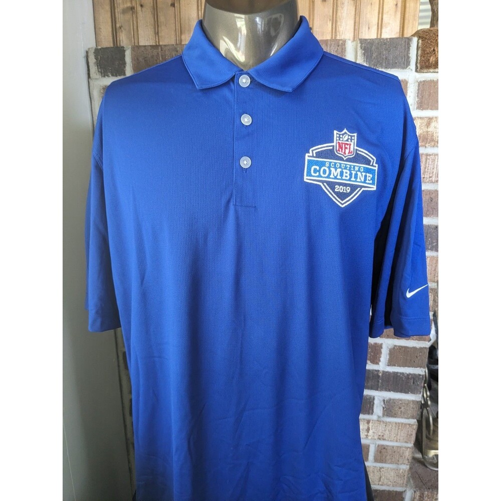 NIKE GOLF Dri Fit With NFL Scouting Combine 2019 Patch Sz XL Blue